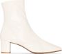 By FAR Witte Leren Enkellaarzen met Hak White Dames - Thumbnail 3