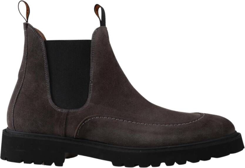Calce Chelsea laarzen in grijs Napa leer Brown Heren