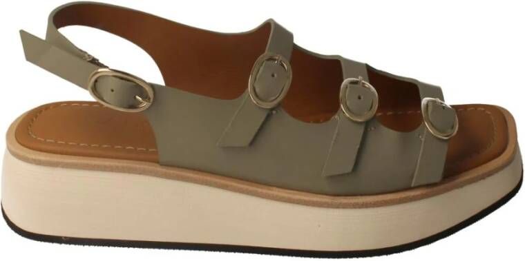 Calce Flat Sandals Groen Dames