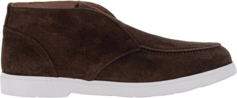 Calce Suède Instap Schoenen Ronde Neus Brown Heren