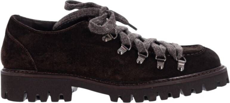 Calce Suède Veterschoenen Ronde Neus Ontwerp Brown Heren