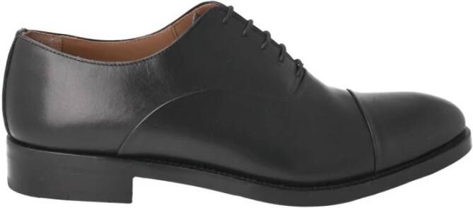Calce Zwarte leren herenschoenen vetersluiting