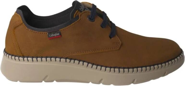 Callaghan Heren leren fluweel-look schoenen Brown Heren