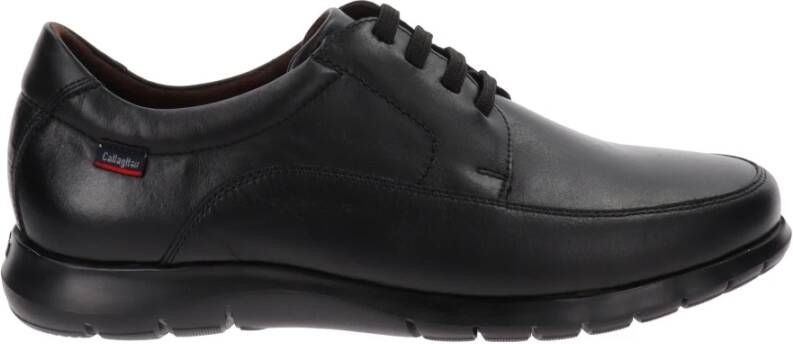 Callaghan Leren Sneakers Vetersluiting Black
