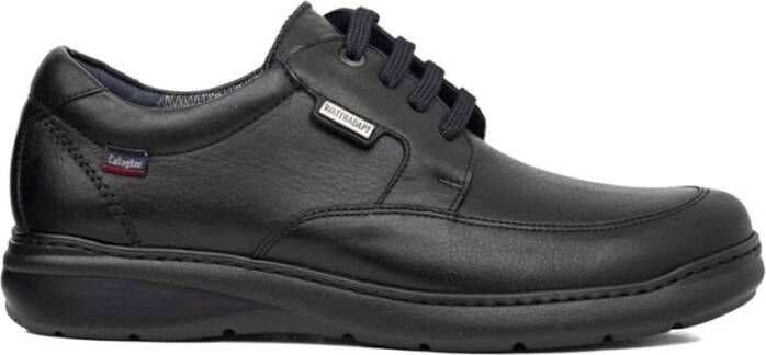 Callaghan Heren Zwarte Leren Schoenen Black Heren