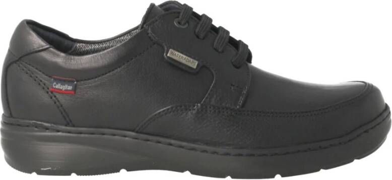 Callaghan Heren Zwarte Leren Schoenen Black Heren