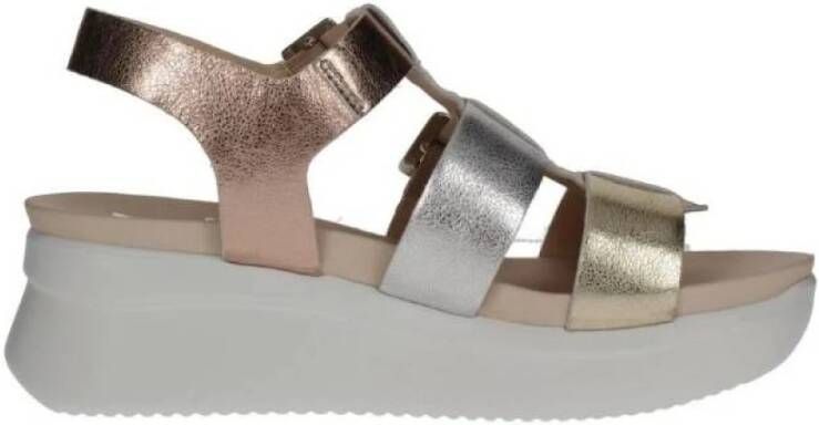 Callaghan Multicolor Leren Sandaal met Kruisband en Hakband Multicolor Dames