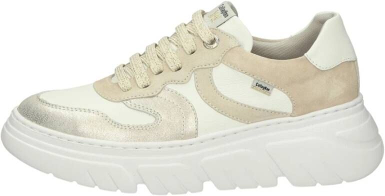 Callaghan Witte Leren Lage Sneakers