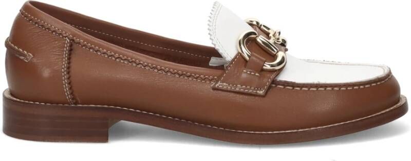 Calpierre Bruin Leren Mocassin Horsebit Schoen Brown Dames