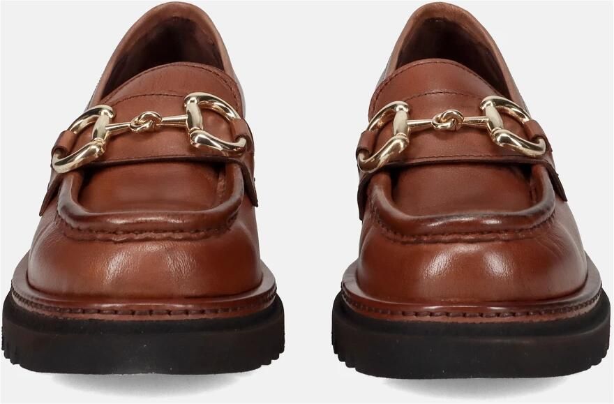 Calpierre Bruin Leren Loafers voor Vrouwen