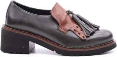 Calpierre Leren Mocassin met Franje Donkergroen