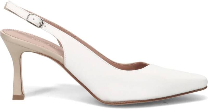 Calpierre Witte Hak Pumps White Dames