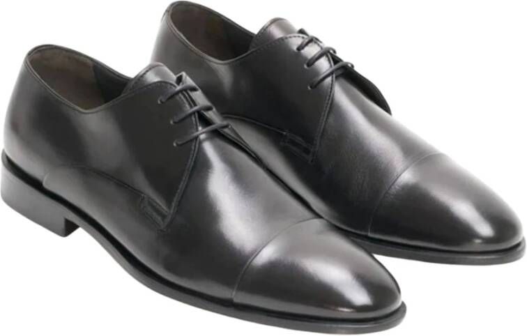 Calpierre Zwarte leren Derby schoenen voor heren