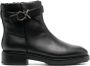 Calvin Klein Zwarte Leren Enkellaarzen met Rubberen Zool Black Dames - Thumbnail 11