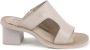 Calvin Klein Beige Leren Blokhak Sandalen - Thumbnail 1