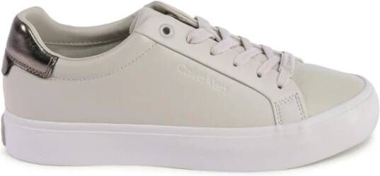 Calvin Klein Beige Leren Sneaker Casual Stijl