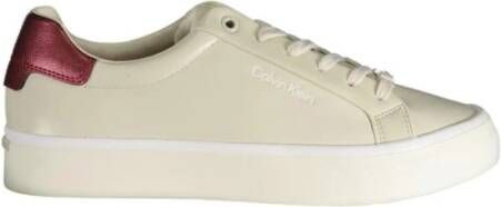 Calvin Klein Beige Platform Sneakers Lace-Up Design