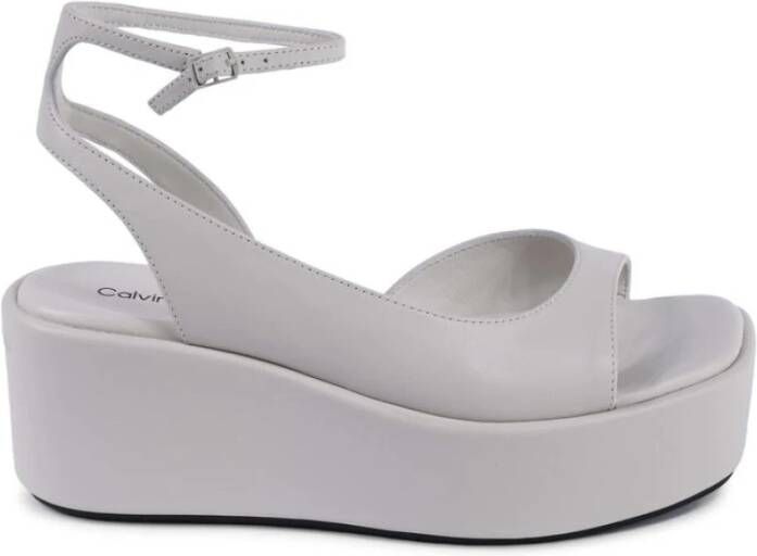 Calvin Klein Beige Platform Wedge Sandals