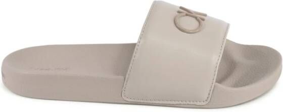 Calvin Klein Beige Polyester Slide Sandalen