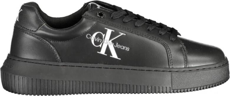Calvin Klein Zwarte Polyester Sneaker met Contrasterende Details