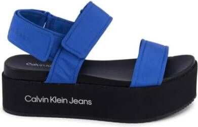 Calvin Klein Blauwe Platform Sandalen Stijlvolle Keuze