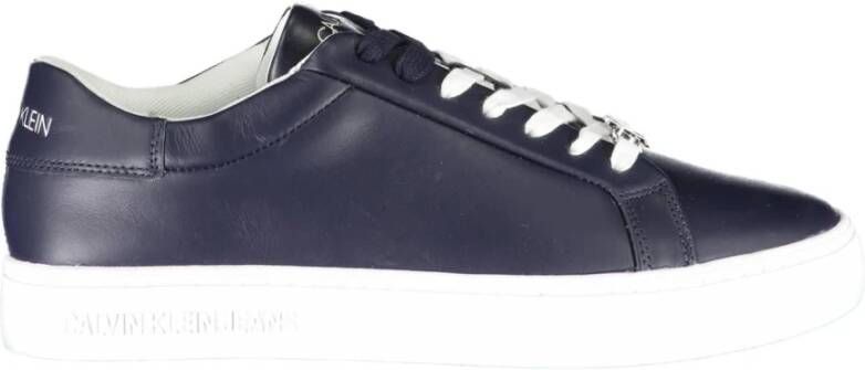 Calvin Klein Blauwe Polyester Sneaker met Contrasterende Details Blue Heren