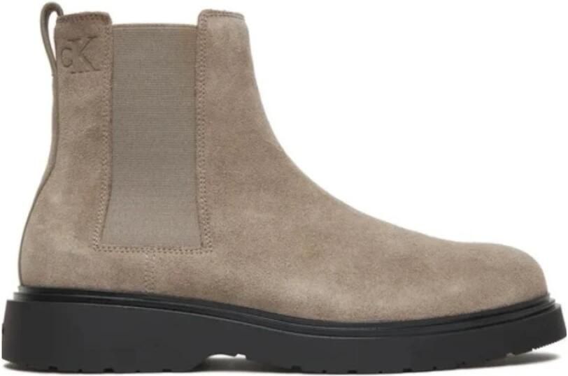 Calvin Klein Jeans Chelsea boots van een mix van leer en textiel met elastische inzetten - Foto 3