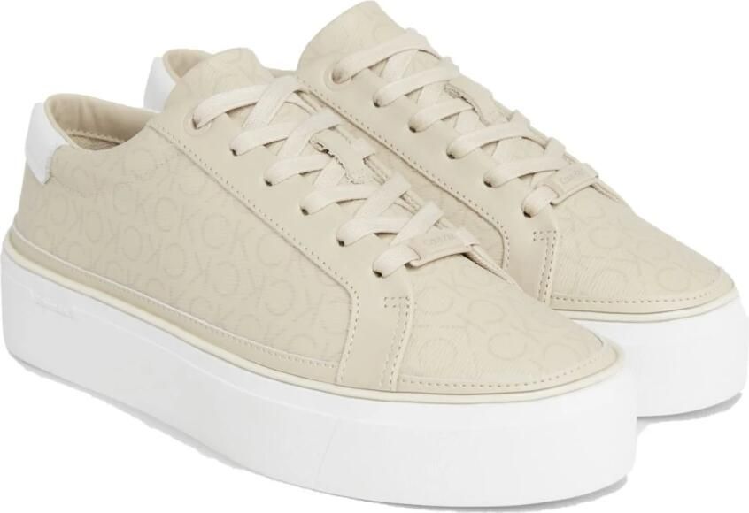 Calvin Klein Grijze Lace-Up Flatform Sneakers - Foto 4