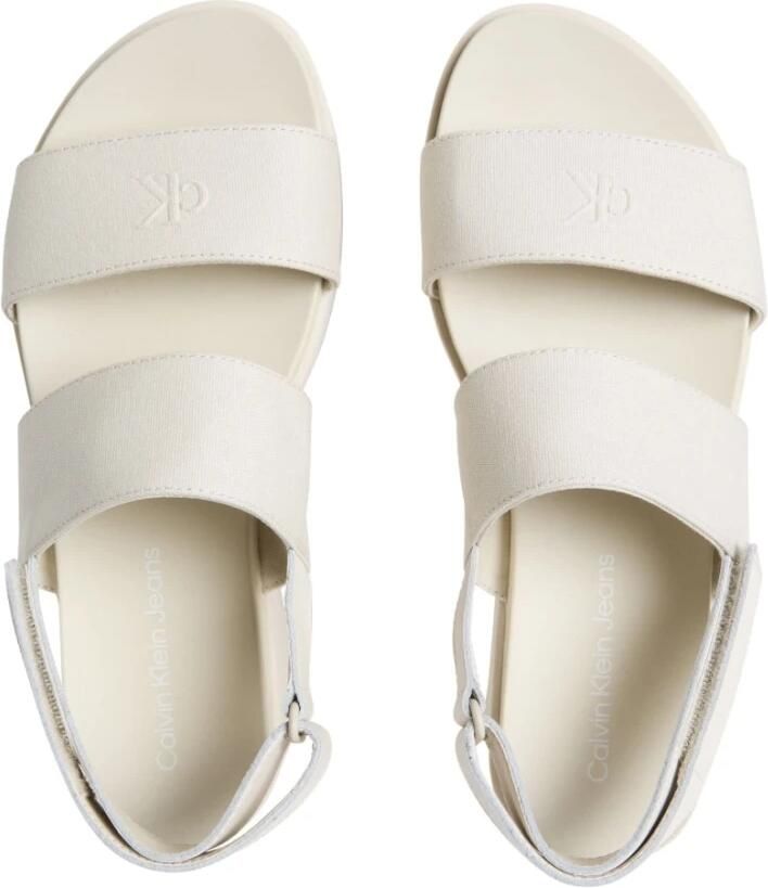 Calvin Klein Jeans Beige Platte Sandalen voor Vrouwen