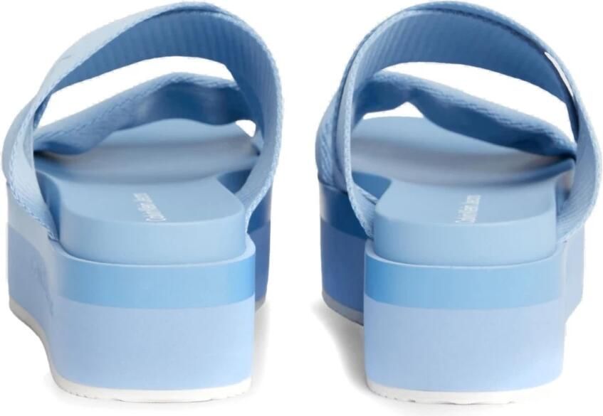 Calvin Klein Jeans Blauwe Platte Sandaal met Webbing Banden - Foto 5
