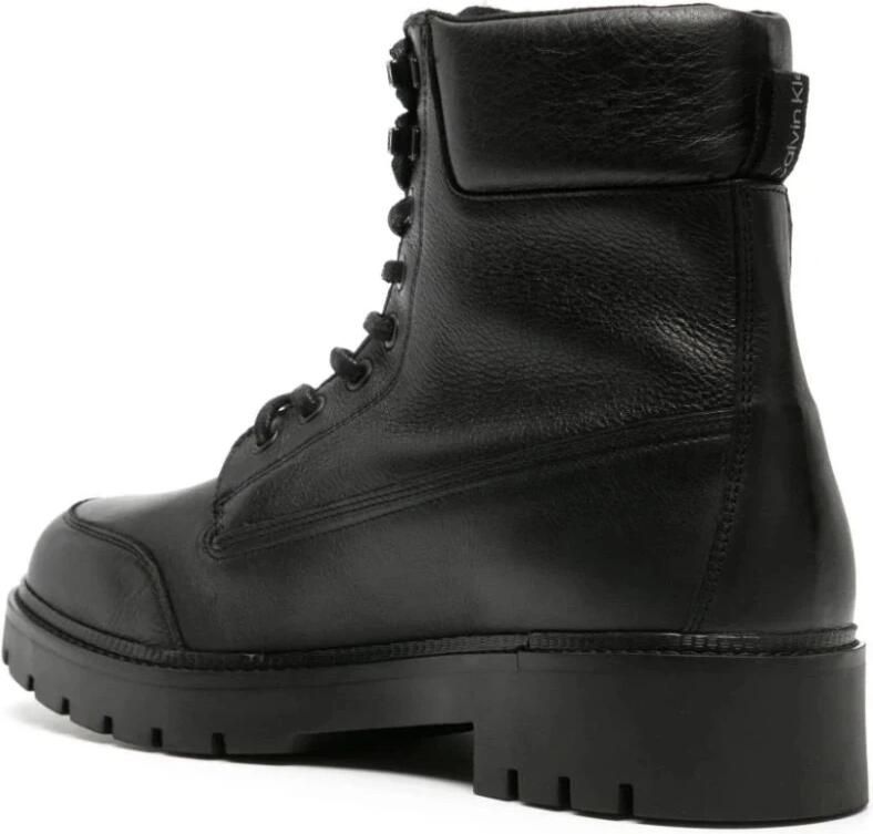Calvin Klein Jeans Zwarte Combat Laceup Booties