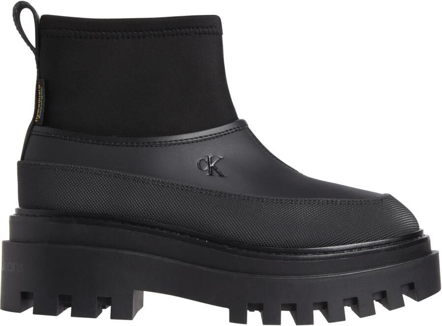 Calvin Klein Jeans Lage Flatform Zwarte Regenlaarzen
