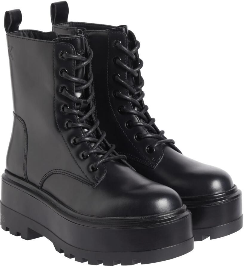 Calvin Klein Jeans Zwarte Veters Flatform Booties Black Dames - Foto 2