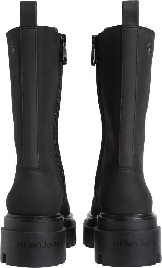 Calvin Klein Jeans Zwarte Veters Flatform Enkellaarzen Black Dames - Foto 5
