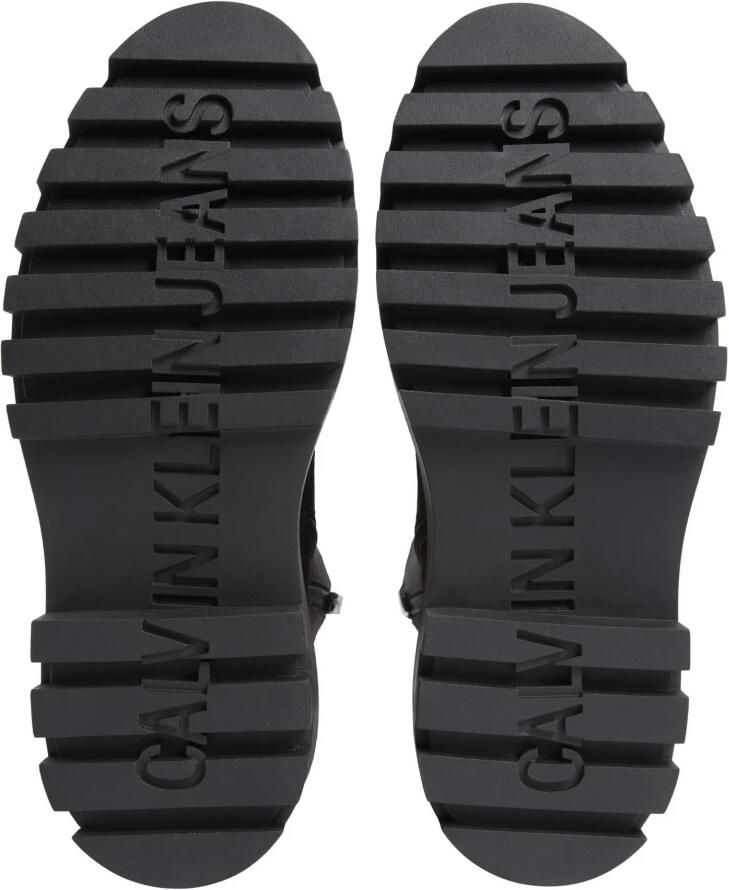 Calvin Klein Jeans Zwarte Veters Flatform Enkellaarzen Black Dames - Foto 3