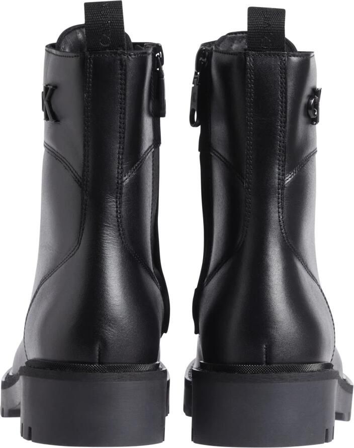 Calvin Klein Veterschoenen COMBAT BOOT MID ZIP LTH IN CALF blokhak veterschoen enkellaars met zij ck-sieraad - Foto 3
