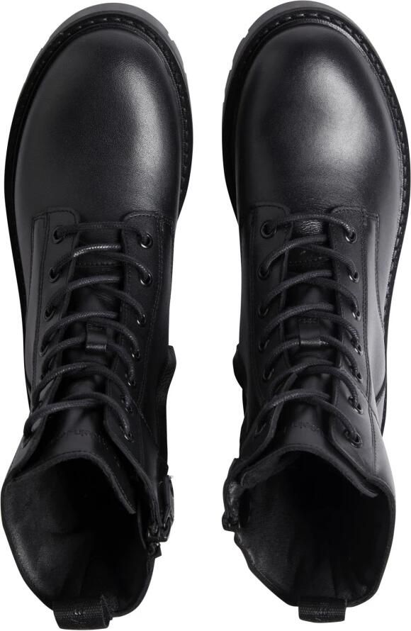 Calvin Klein Veterschoenen COMBAT BOOT MID ZIP LTH IN CALF blokhak veterschoen enkellaars met zij ck-sieraad - Foto 5