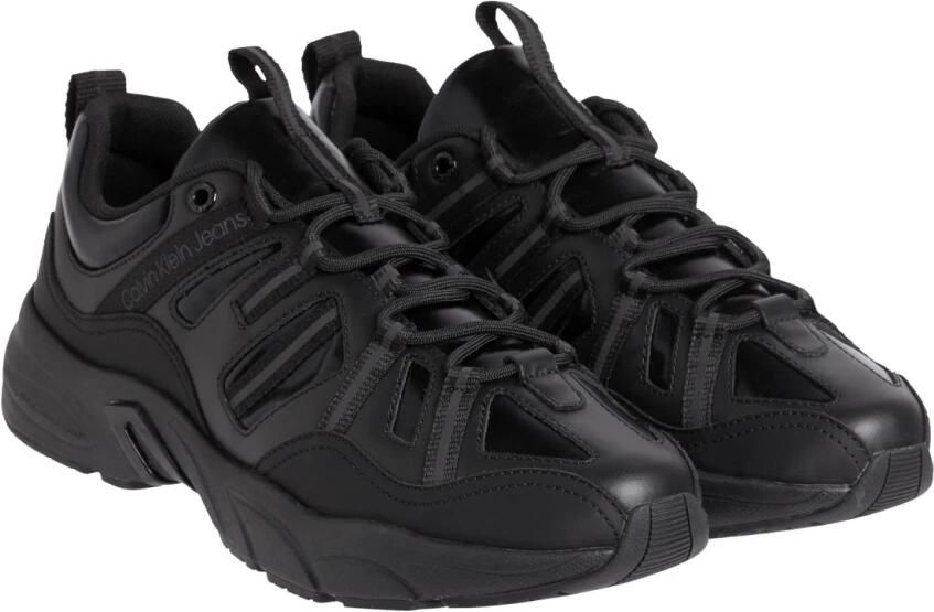 Calvin Klein Retro Tennis Lace Up Heren Sneakers Zwart - Foto 2