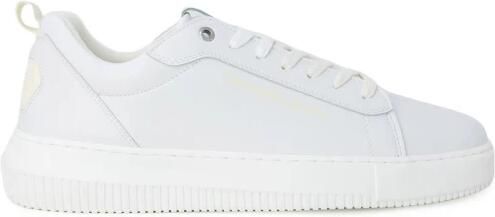 Calvin Klein Jeans Witte LowTop Leren Sneakers Eenvoudig Patroon