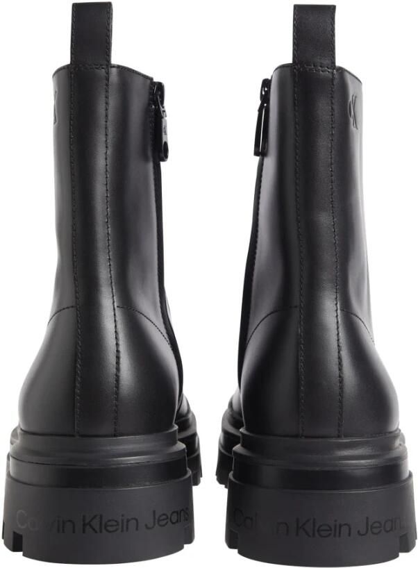 Calvin Klein Jeans Zwarte Kant Rits Enkellaarzen