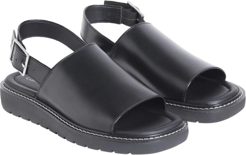 Calvin Klein Jeans Zwarte platte sandalen voor vrouwen - Foto 2