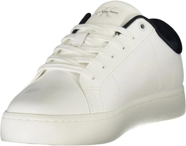 Calvin Klein Witte Leren Heren Sneaker Modern Ontwerp - Foto 3