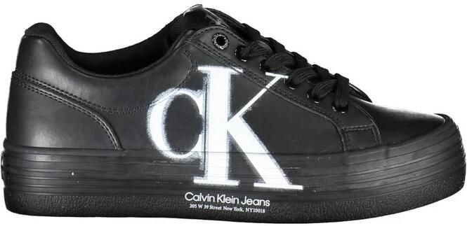 Calvin Klein Zwarte Polyester Sneaker met Contrasterende Details Zwart Dames
