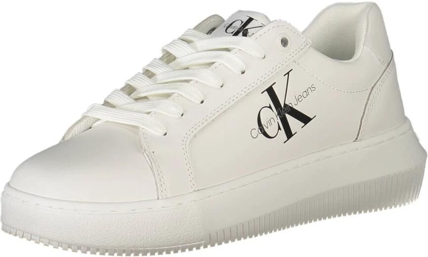 Calvin Klein Plateausneakers CHUNKY CUPSOLE MONO LTH WN vrijetijdsschoen lage schoen veterschoen met ck-opdruk aan de zijkant