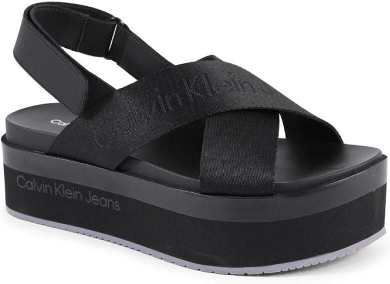 Calvin Klein Jeans 6cm Hak Polyethyleen Dames Sandalen Collectie Black Dames