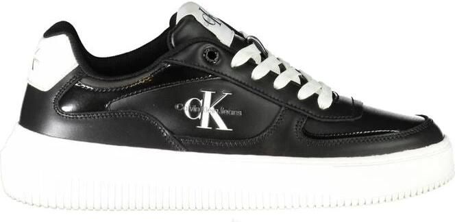 Calvin Klein Zwarte Polyester Sportieve Sneakers met Stijlvol Print Black Heren