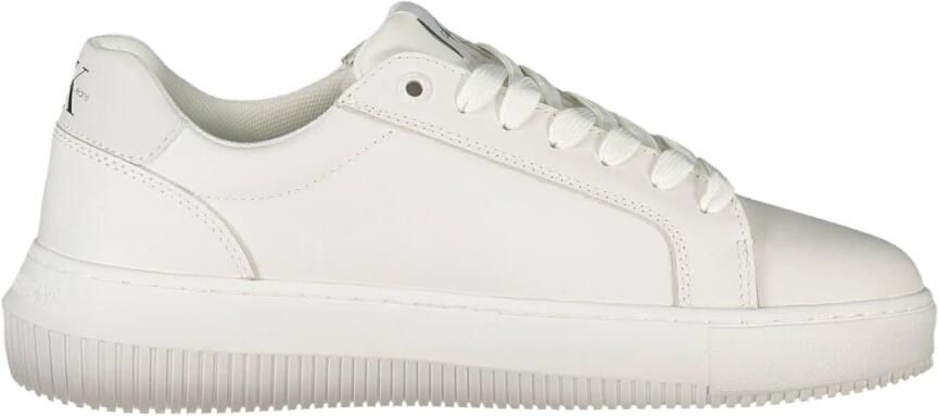 Calvin Klein Plateausneakers CHUNKY CUPSOLE MONO LTH WN vrijetijdsschoen lage schoen veterschoen met ck-opdruk aan de zijkant