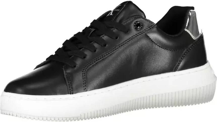 Calvin Klein Zwarte Sneaker van Hoogwaardig Polyester met Contrasterende Details Black Dames