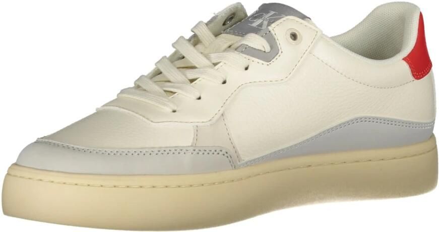 Calvin Klein Witte Polyester Sneaker met Contrastdetails White Heren