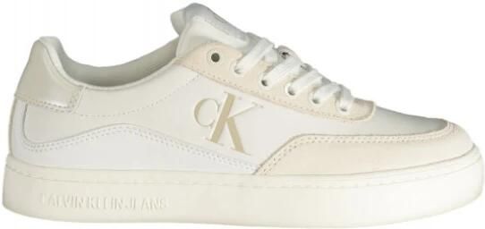 Calvin Klein Witte polyester sneakers met contrastdetails